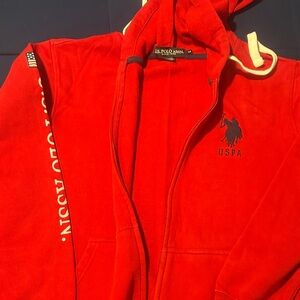 U.S. Polo Assn. Bright Red Zip-Up Hoodie